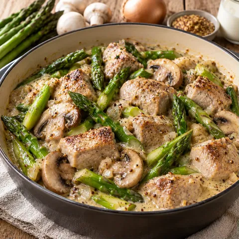 Veau tendre asperges braisées