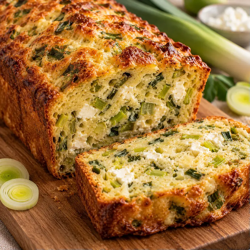 Cake vert poireaux feta