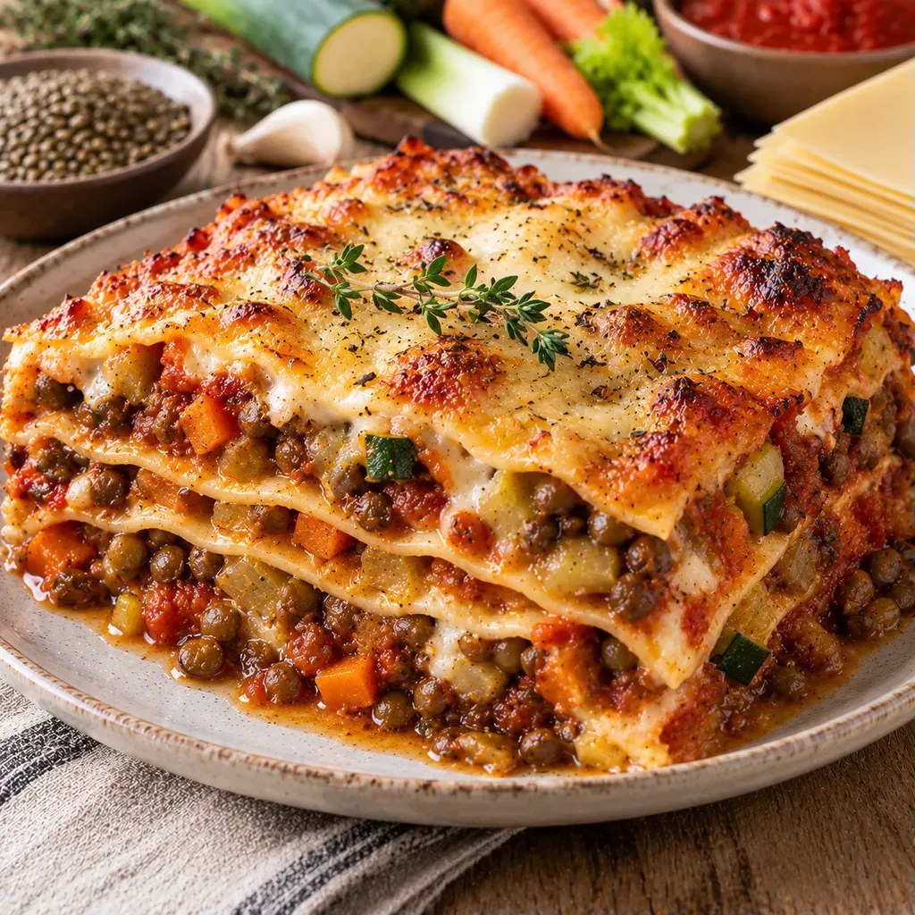 Lasagnes aux lentilles