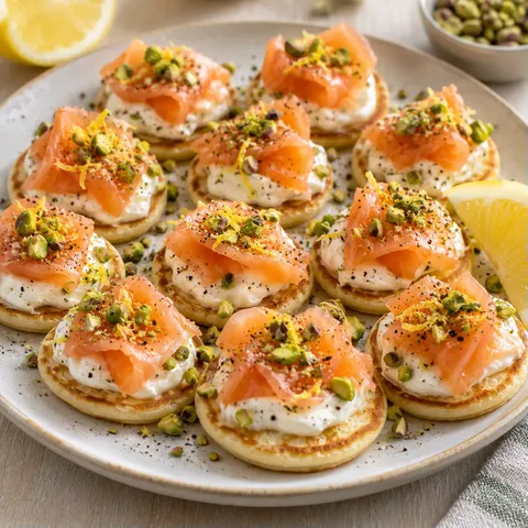 Saumon fromage blinis