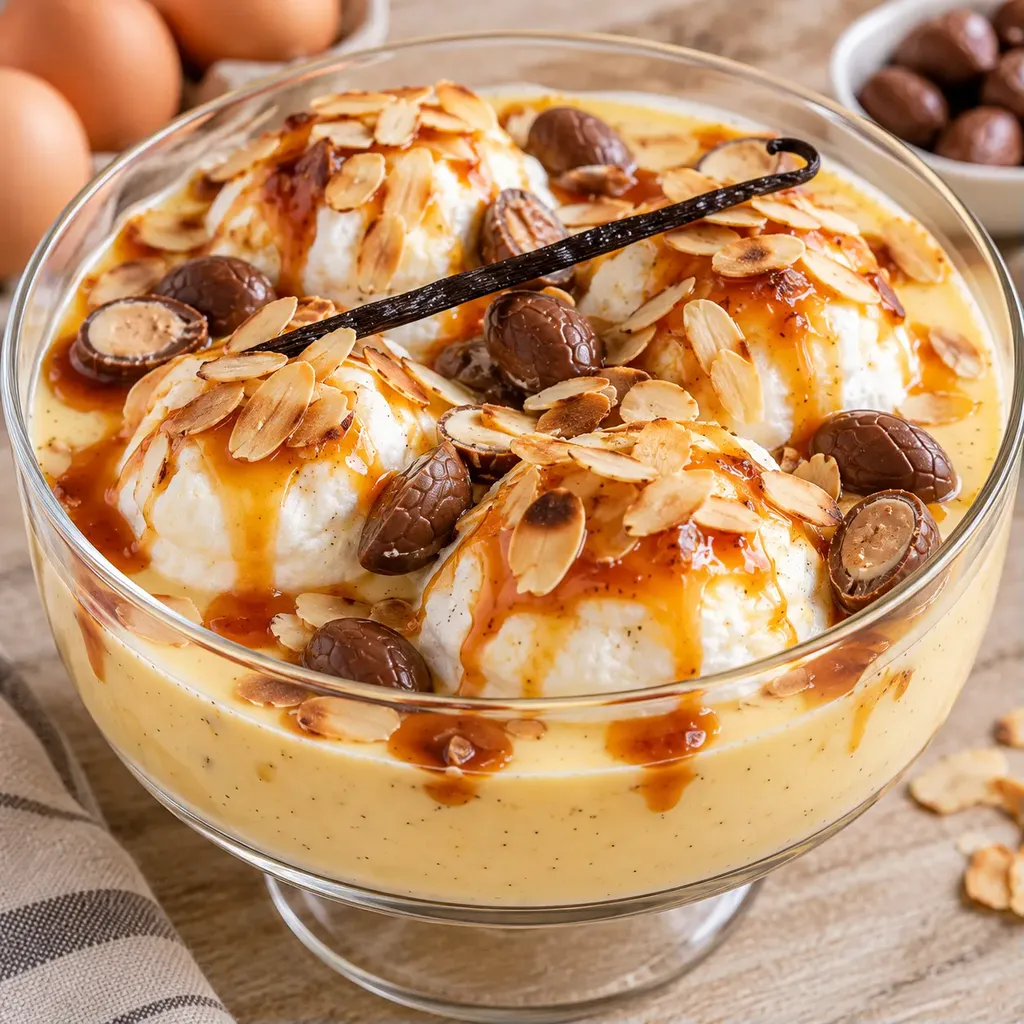 flottante caramel œufs