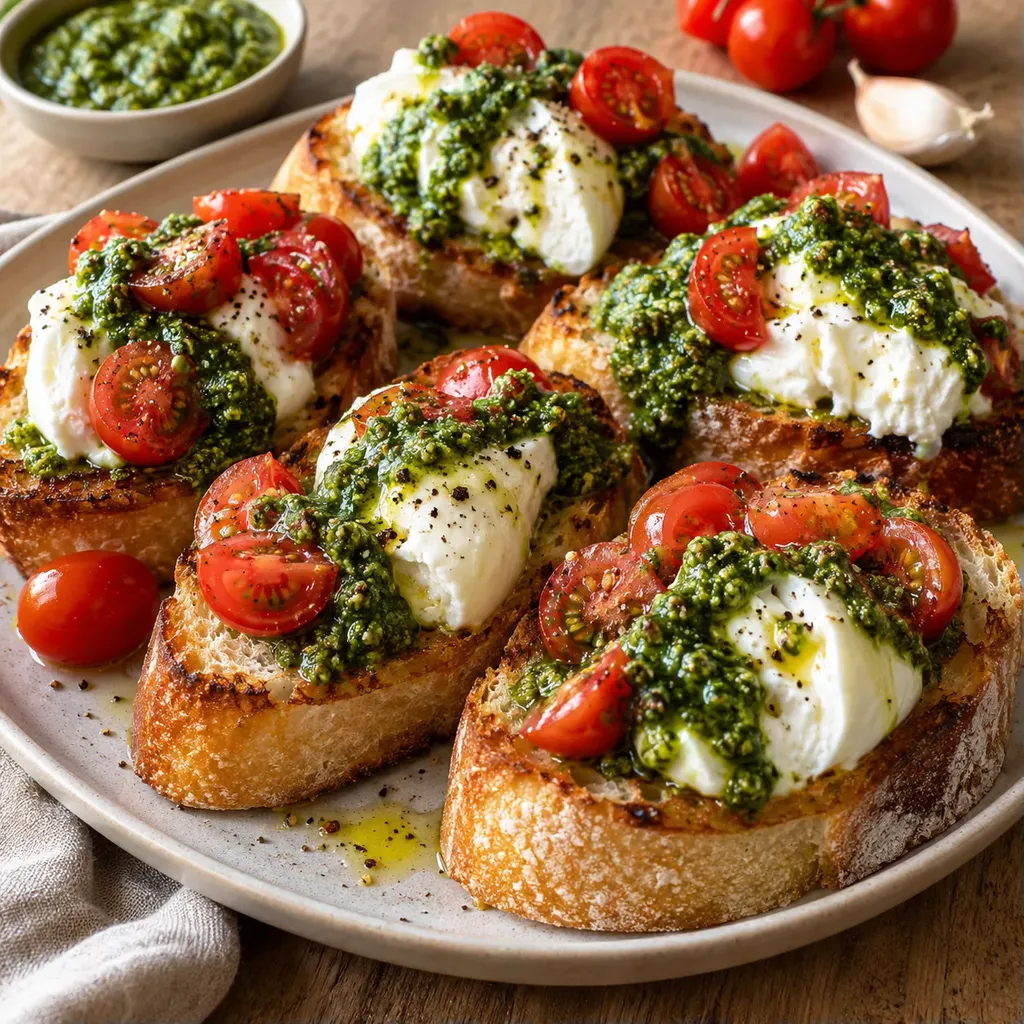 burrata pesto crostini rapide