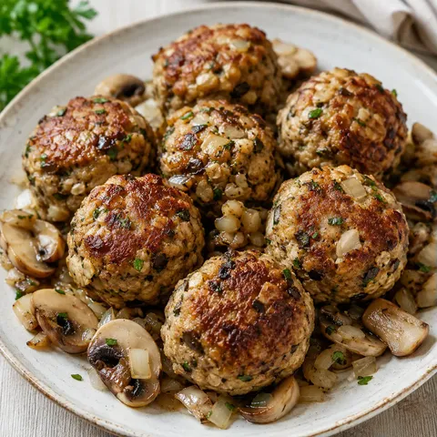 ail champignons boulettes végétariennes