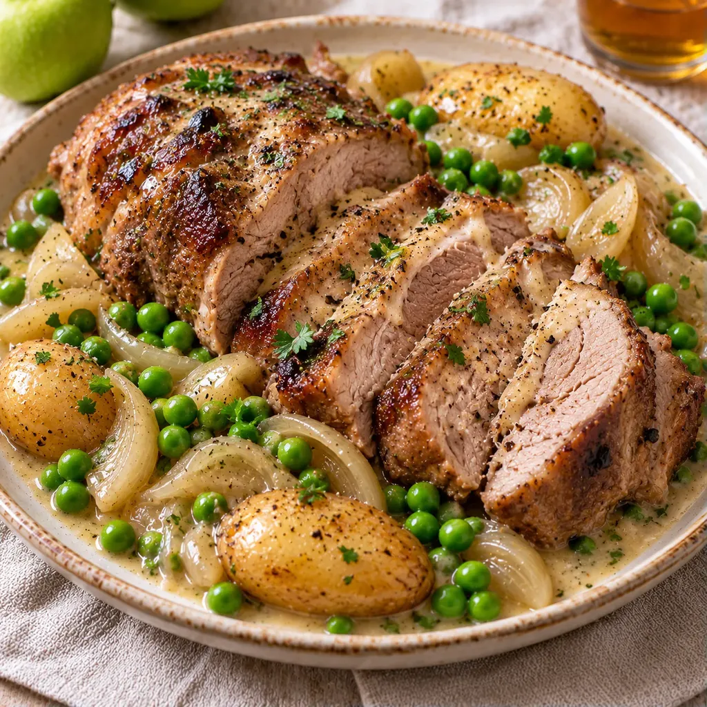 Porc pommes cidre pois