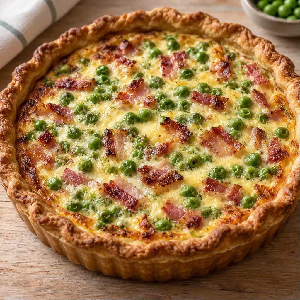 petits pois lard quiche