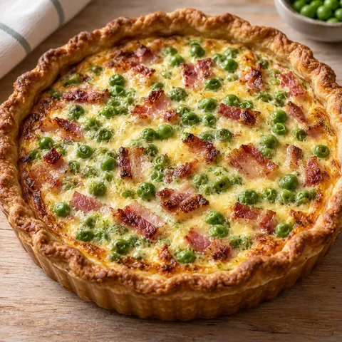 petits pois lard quiche