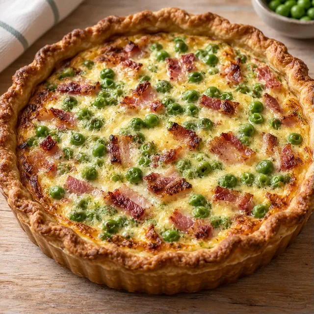 petits pois lard quiche