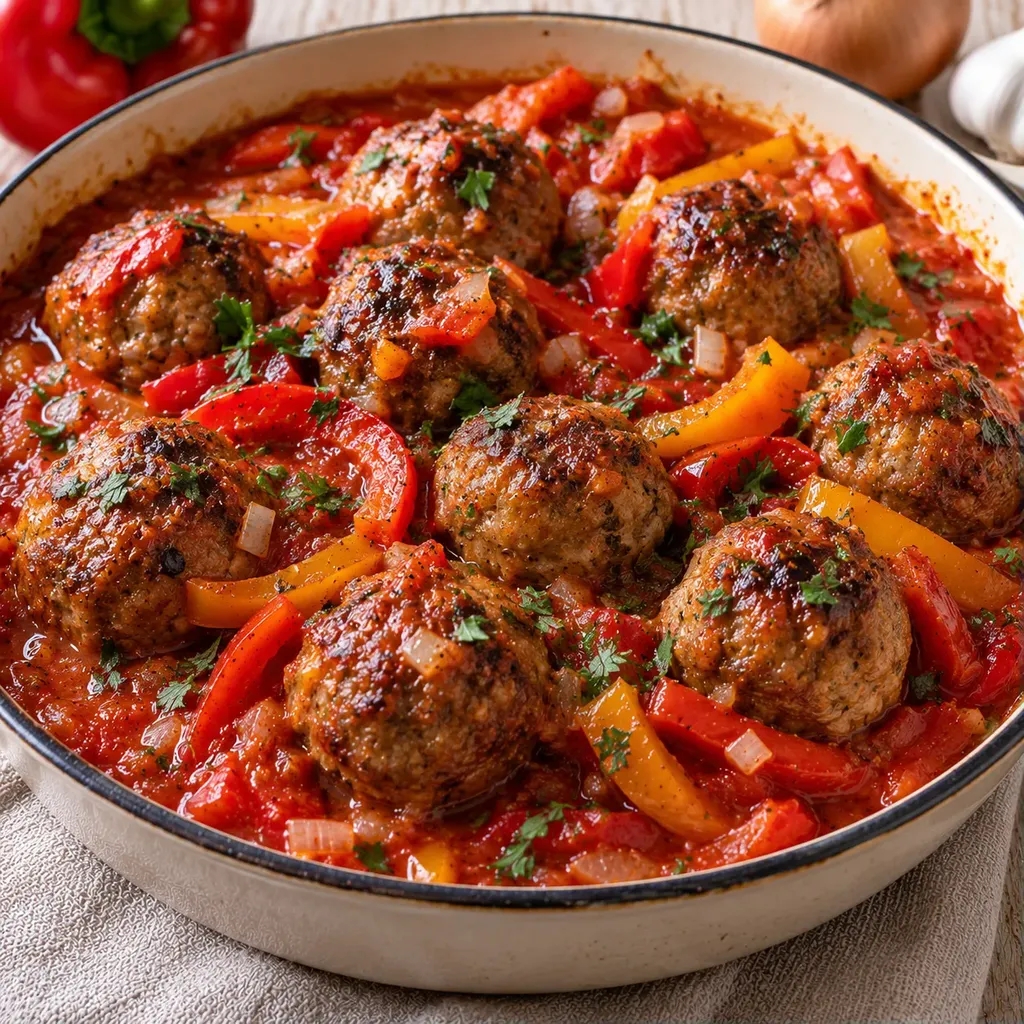 Boulettes sauce poivrons