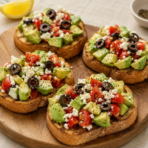 Avocat feta tomates olives