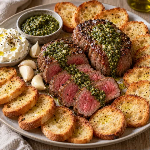 Filet bœuf chèvre pesto