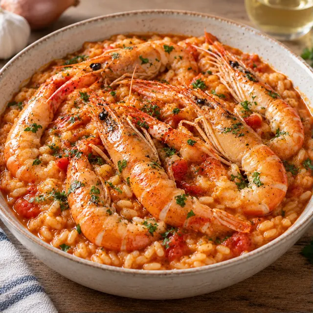 Langoustines riz simple