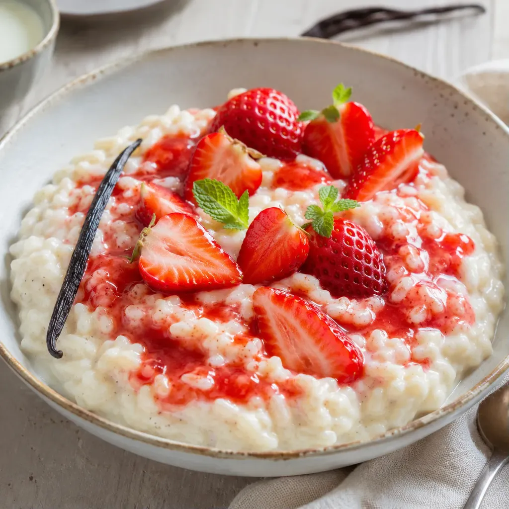 Riz lait et fraises