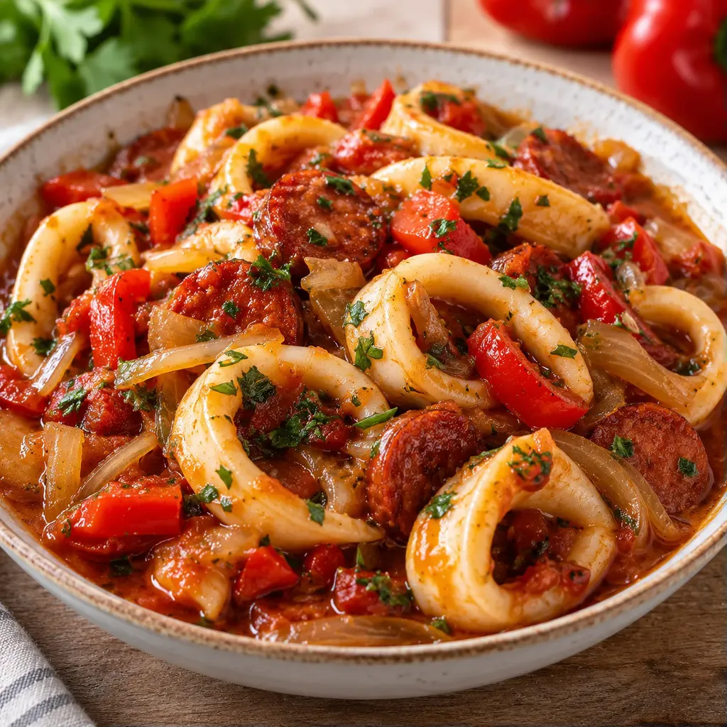 Calamar et chorizo