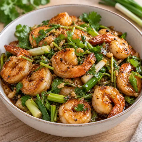 Crevettes racines coriandre
