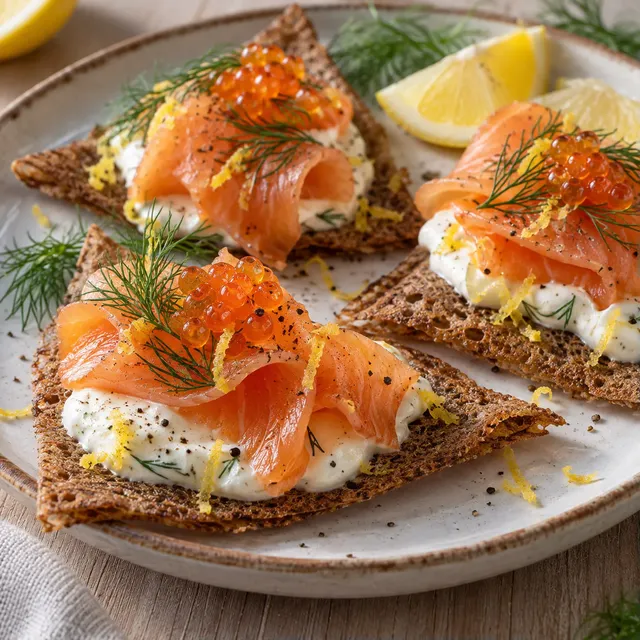 Flétan crackers saumon