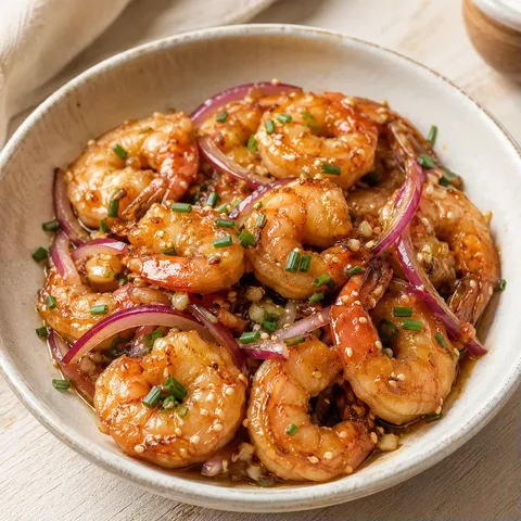 Crevettes miel sesame