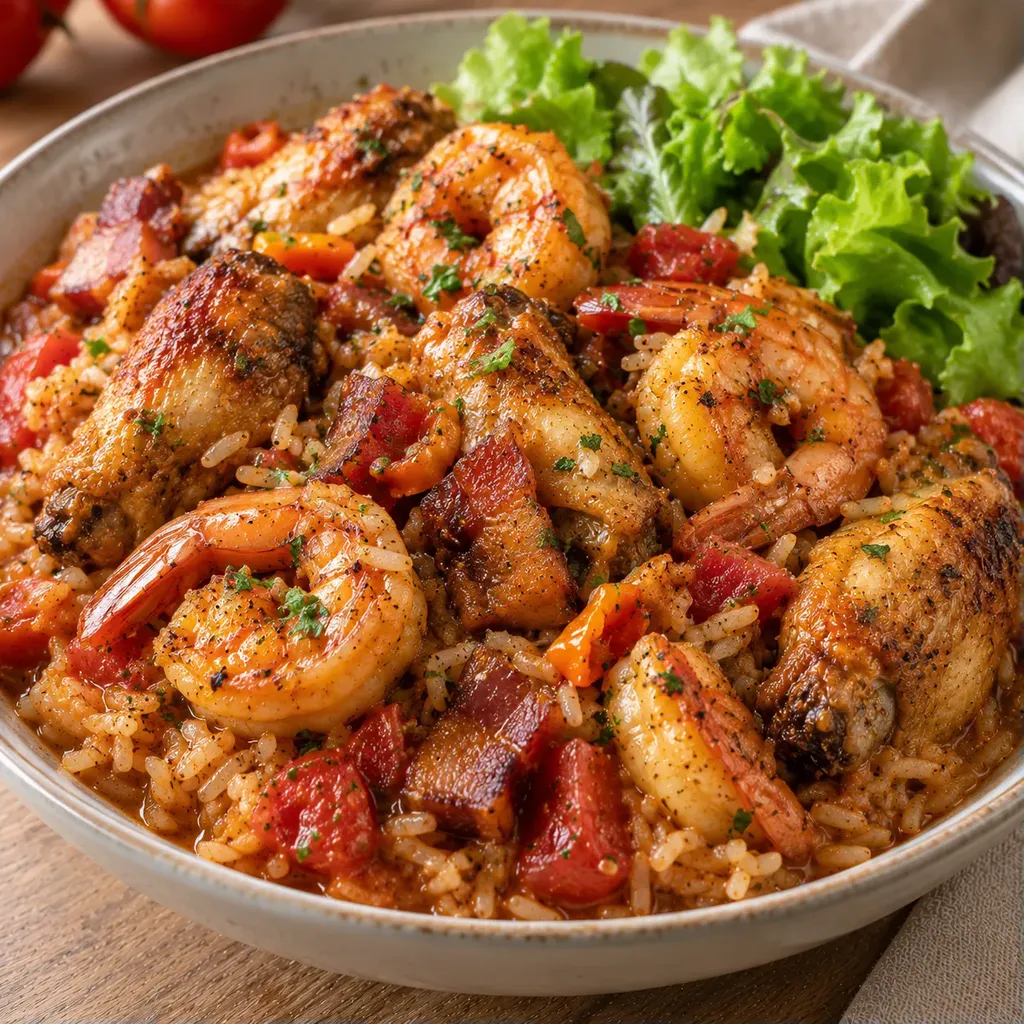 Viandes crevettes épicé