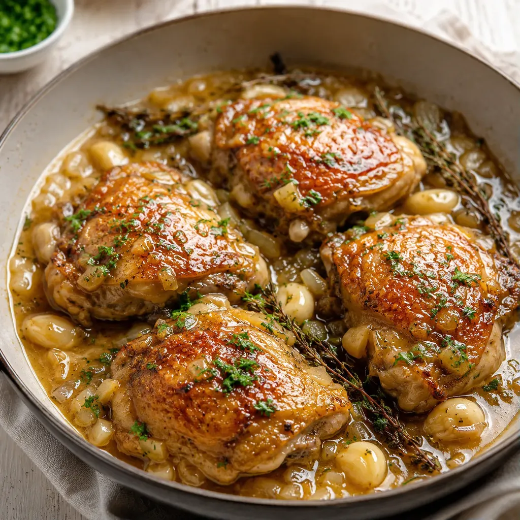 Poulet érable ail vin blanc