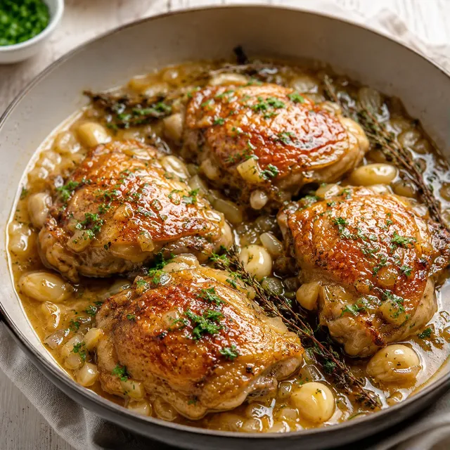 Poulet érable ail vin blanc