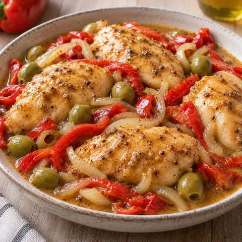 Poulet mijoteuse olives