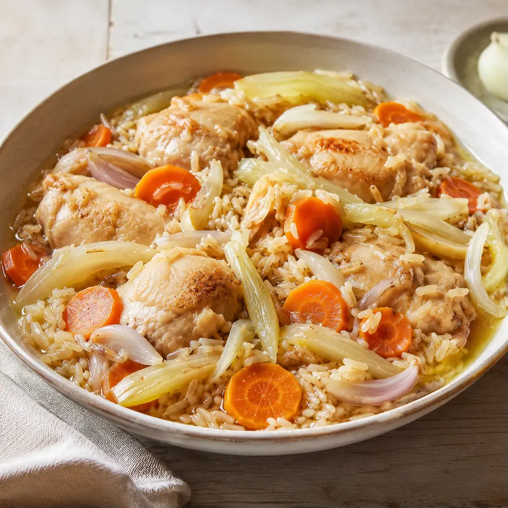 Poulet fondant fenouil riz
