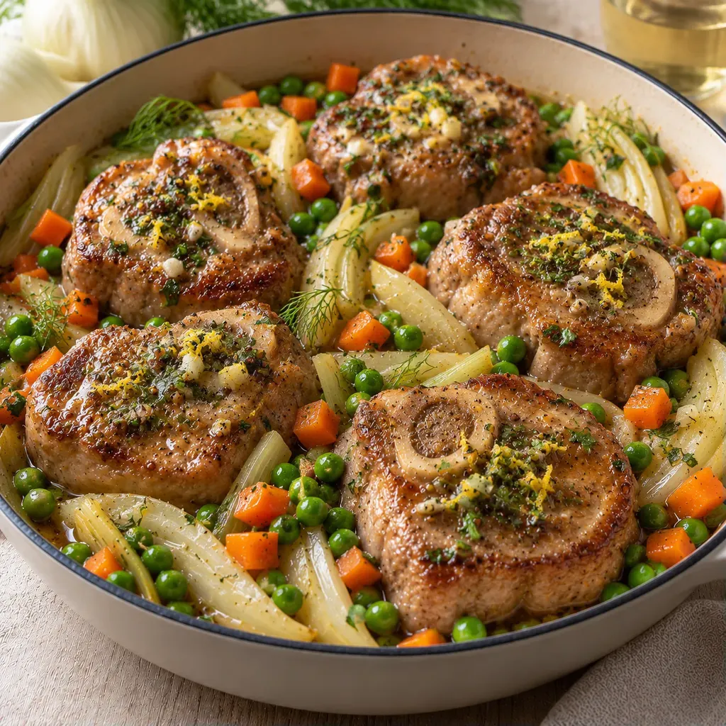 porc gremolata pois