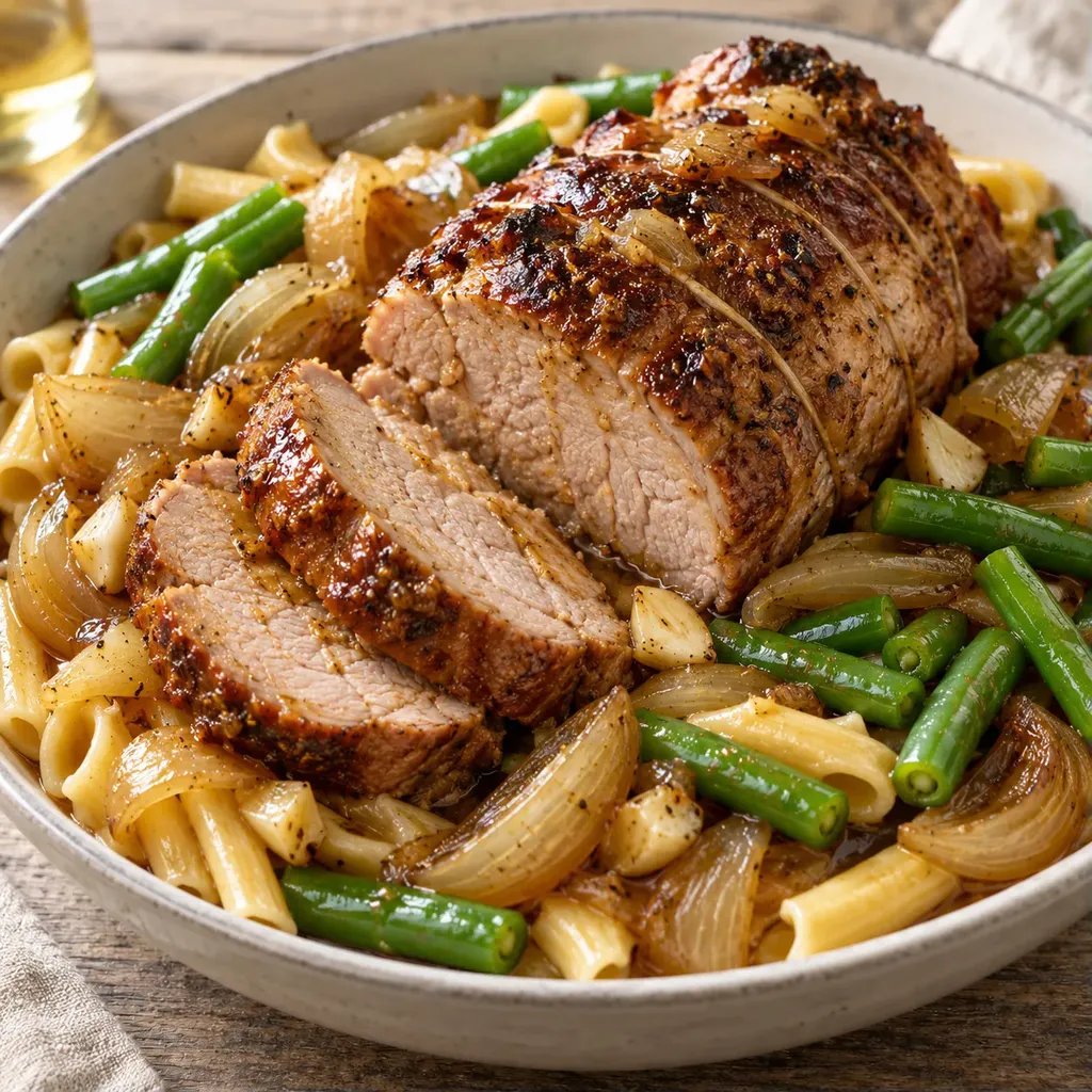 Porc braisé et pâtes