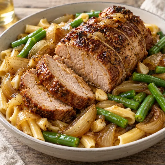 Porc braisé et pâtes