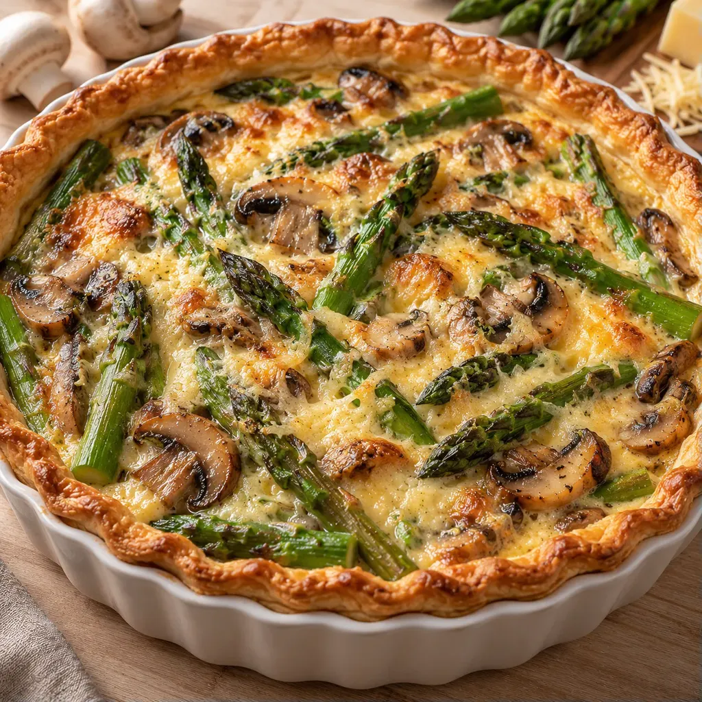 Asperges champignons fromage
