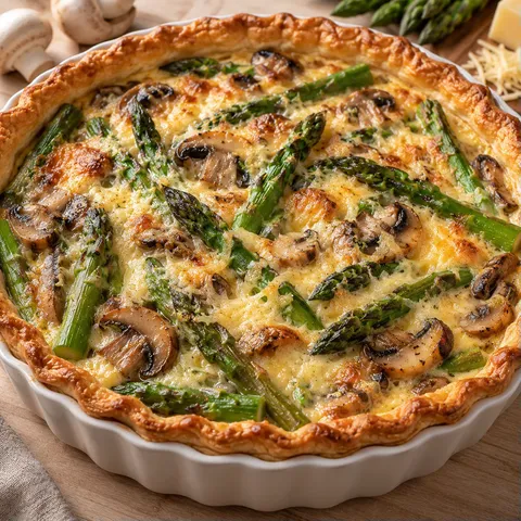 Asperges champignons fromage