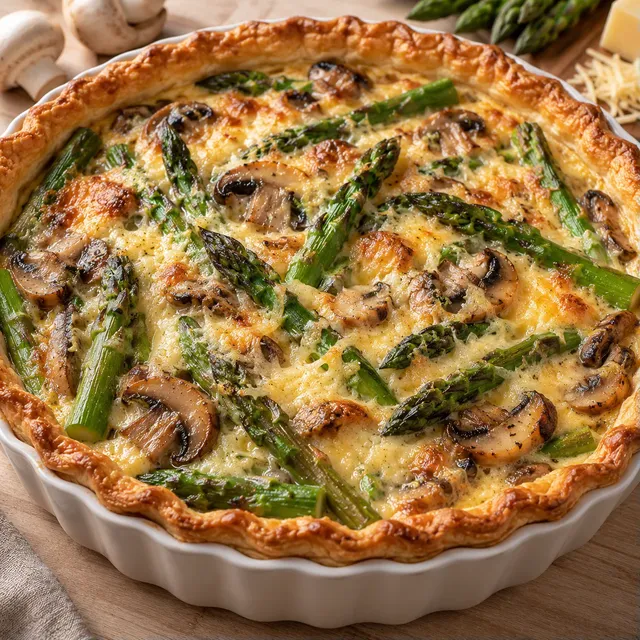 Asperges champignons fromage