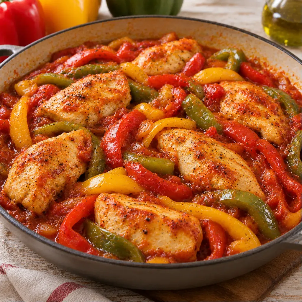 Poulet poivrons fondants