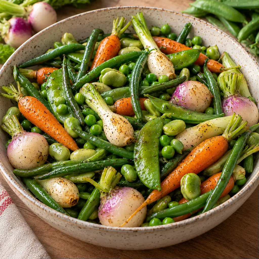 Légumes colorés printaniers