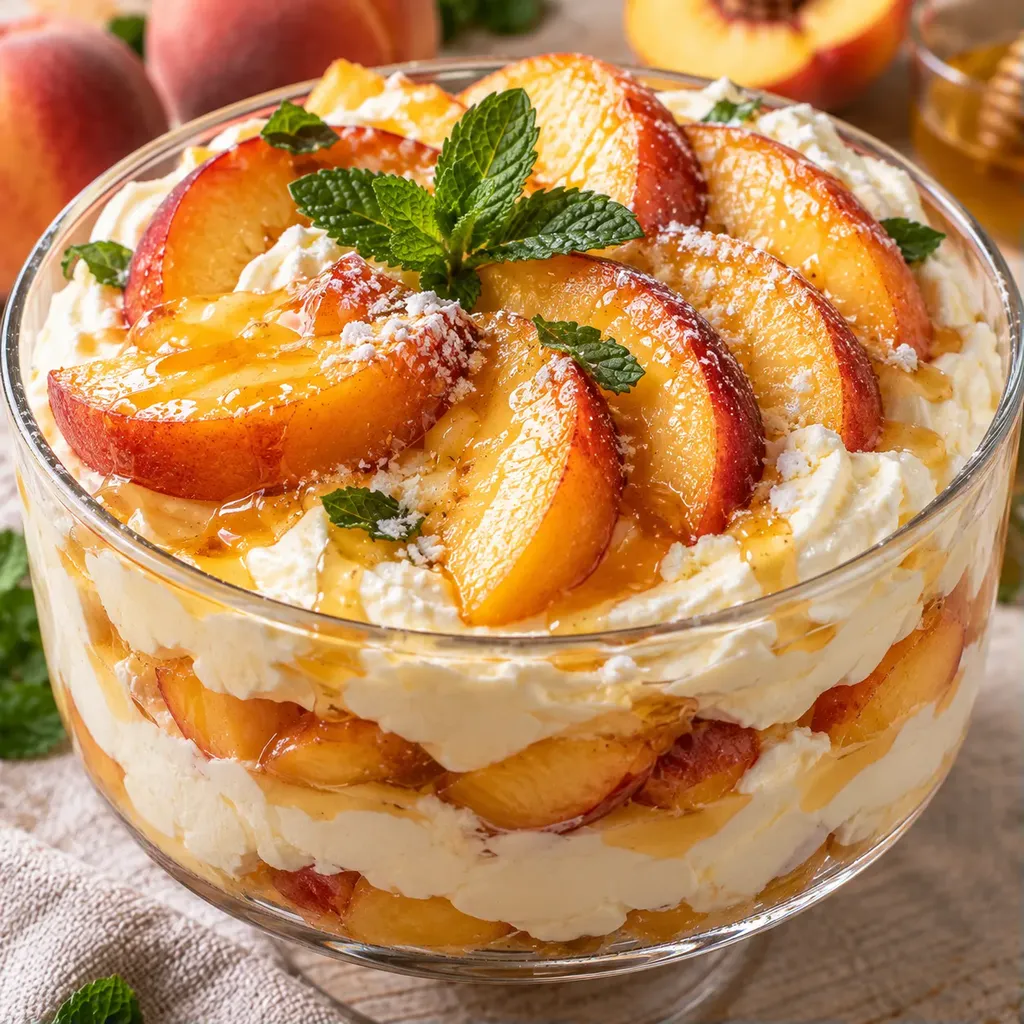 Mascarpone pêches miel