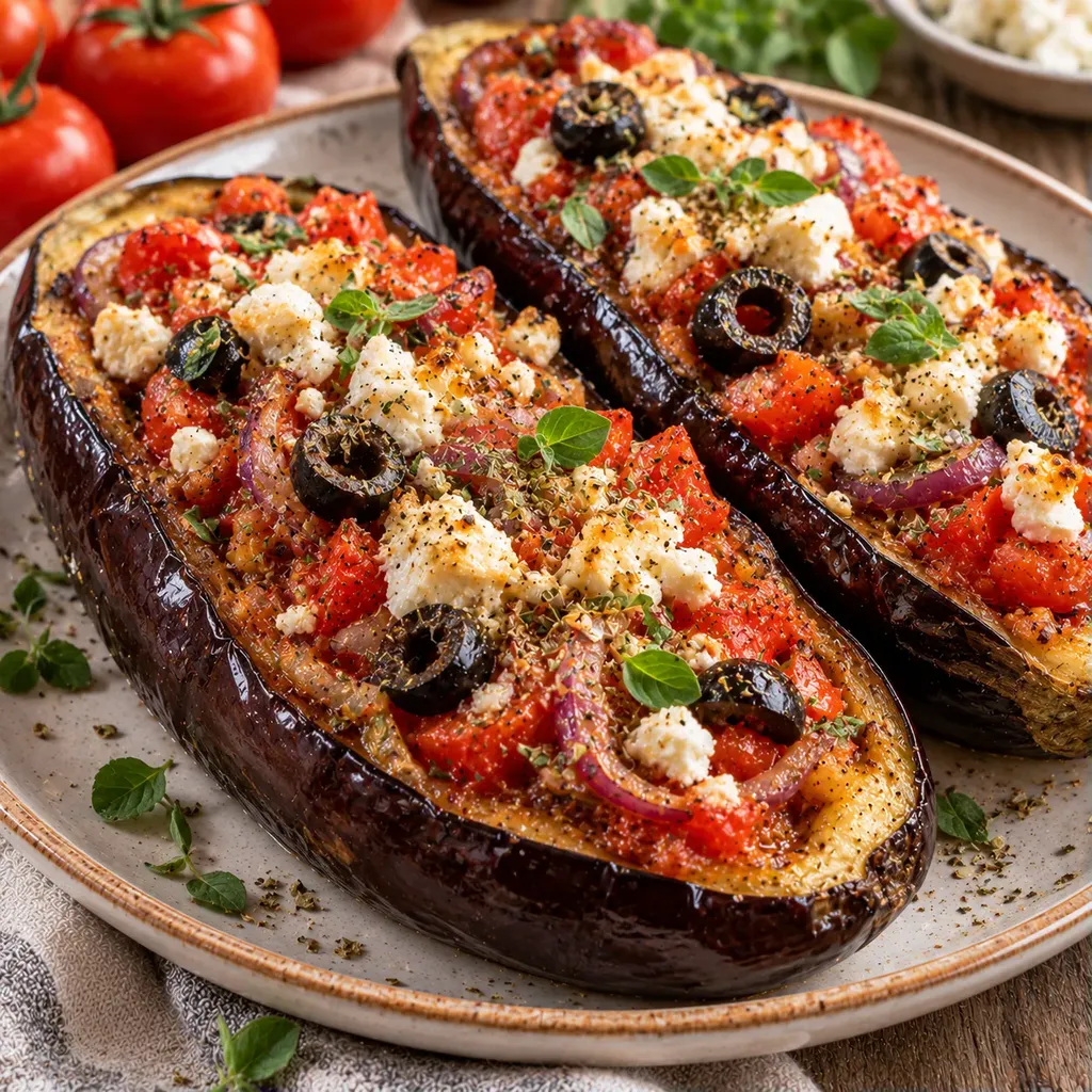 Aubergines farcies grecques
