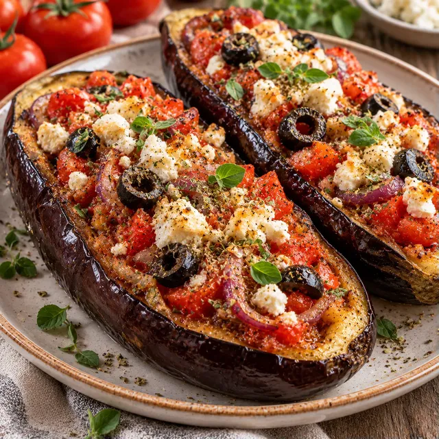 Aubergines farcies grecques