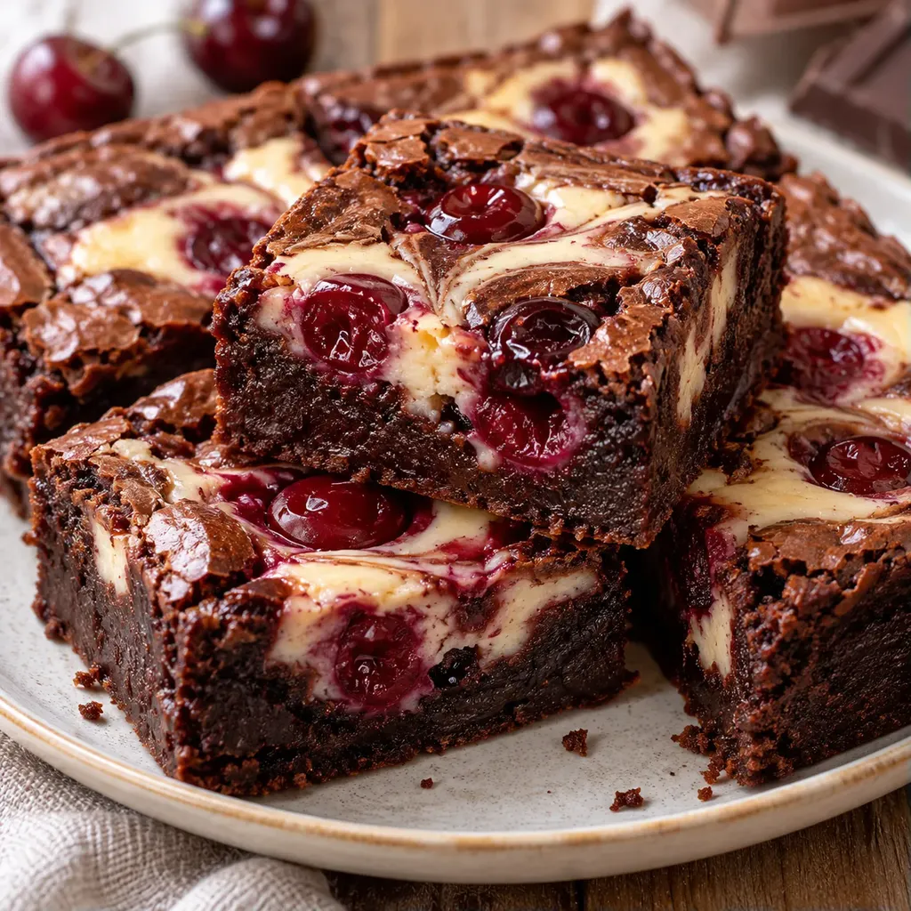fondant brownie cerises