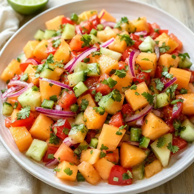 Cantaloup et légumes frais