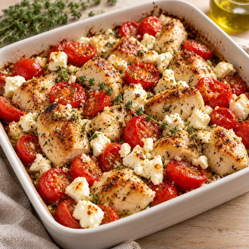 poulet tomates feta