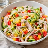 Jambon concombre tagliatelles maïs