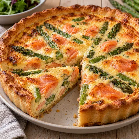 Quiche saumon asperges