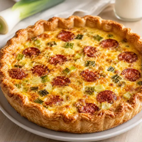 Quiche Chorizo Poireaux