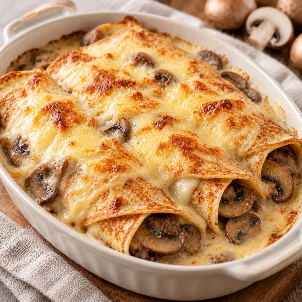 Champignons béchamel crêpes