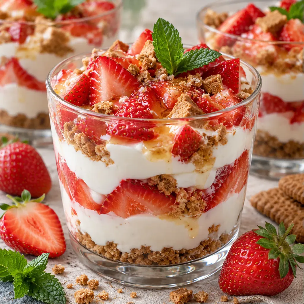 Fraises biscuits yaourt frais