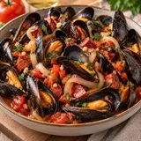 Moules chorizo vin blanc