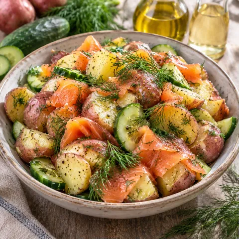 Pommes truite fumée