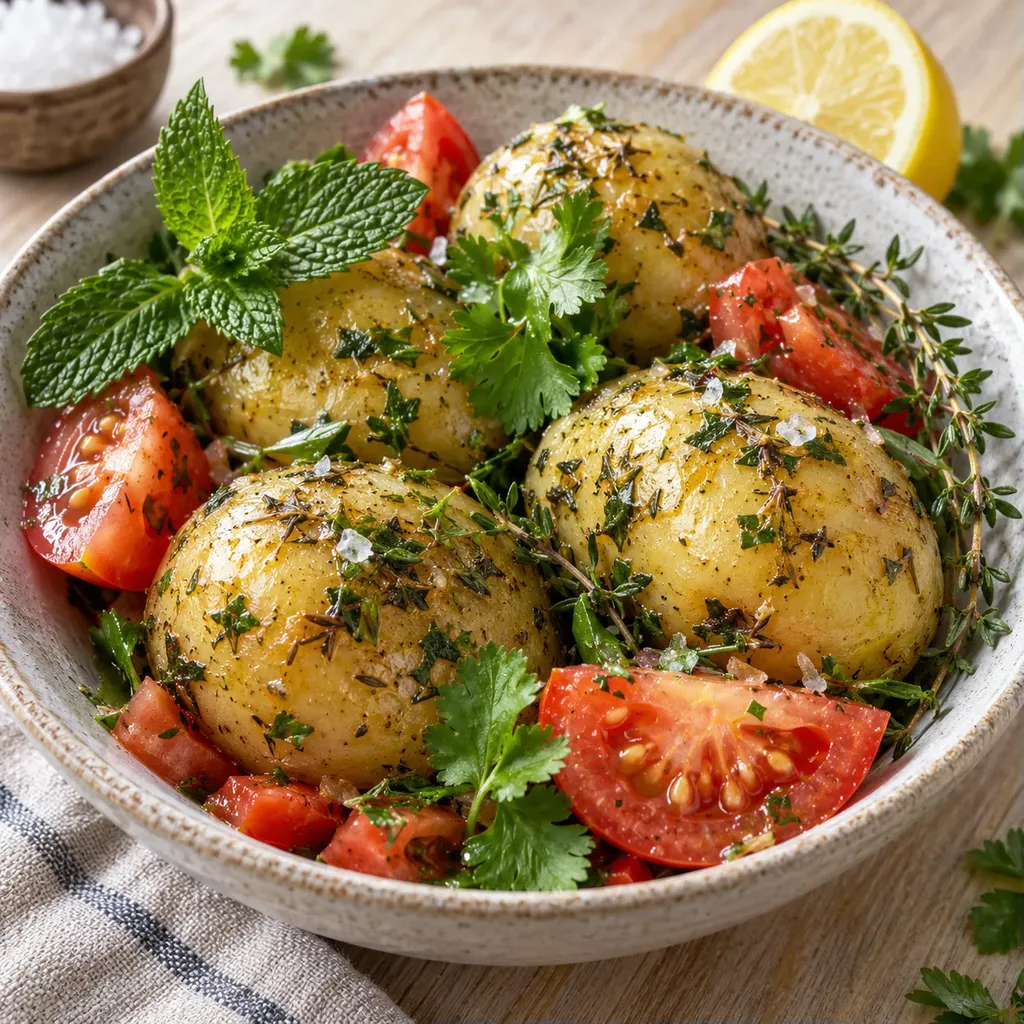 Pommes terre herbes