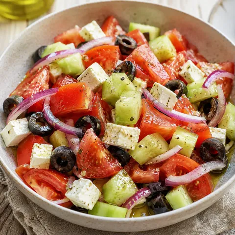 Feta tomates olives salade