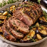 Agneau barbecue aubergine