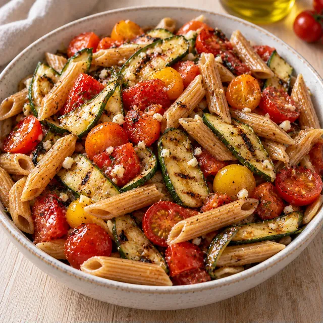 Pâtes légumes vinaigrette